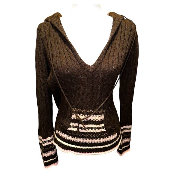 Y2k brown and pink pullover sweater - Picture 1 of 5